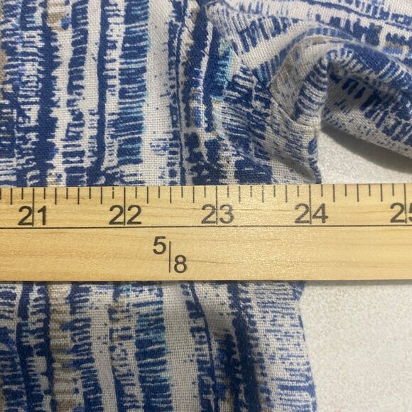 Trust Linen Blend Button-Up Shirt Mens XL Blue Striped Short Sleeve Lightweight‎ - Picture 8 of 10